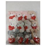 Mini Plush Valentine Gift Keychain Rabbit 12pk