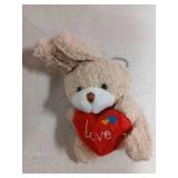 Mini Plush Valentine Gift Keychain Rabbit 12pk