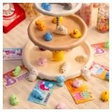 JOYIN 28 Packs Valentines Day Mochi Squishy Toy Gift Cards for Kids, Kawaii Mochi to Squeeze with Cards, Squishy Toy Stress Relief Fidget Toys for Kids Classroom Exchange Prizes Valentine Party Favor 