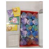 EZIGO 30 PCS Valentine Party Favors for Kids Heart Shaped Glitter Slime Kit with Valentines Cards, Stress Relief Fidget Toys, School Game Prizes, Classroom Exchange Gifts for Boys Girls - Retail: $20