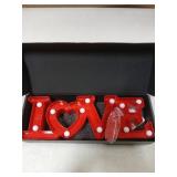 Love Sign with Lights - Valentines Day Decoration - Love Marquee Letters - Romantic Lighted Table Top Decor for Wedding & Home - Red - CHEERIN - Retail: $15