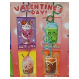 Valentines Cards with Straws 32pcs