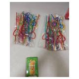 Valentines Cards with Straws 32pcs