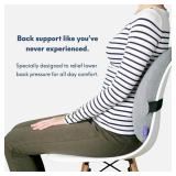 C CUSHION LAB Extra Dense Lumbar Pillow - Patented Ergonomic Multi-Region Firm Back Support for Lower Back Pain Relief - Lumbar Support Cushion with Strap for Office Chair, Car, Sofa - Wellness Green 