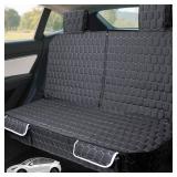 Meginc Dog Seat Covers for Tesla Model Y, Heavy Duty Bench Seat Cover with Headrest for Model Y, Non Slip Waterproof Back Seat Cover for Cars Armrest Compatible Car Seat Protector for Kids and Dogs - 