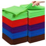PioFiber Microfiber Cleaning Cloth 50 Pack, 12"x12" Ultra Soft & Lint-Free Cleaning Towels for Kitchen, Car, Glass, Window & Home Reusable Microfiber Rags - Retail: $1,937