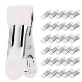 Clothes Pins Heavy Duty 30 Pack - 2.17 Inch Metal Chip Clips, Clothespins for Photo Drying Clothesline Laundry Sock, Bag Clips for Food Kitchen Stainless Steel with Rubber, White - Retail: $10