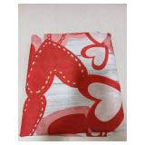 Horaldaily Valentine Tablecloth 60x104 Inch Rectangular, Red Love Hearts White Wood Washable Table Cover for Party Picnic Dinner Decor - Retail: $18