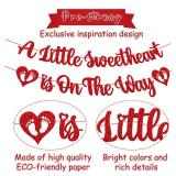 Happy Valentines Day Baby Shower Banner A Little Sweetheart is On the Way Banner Valentines Day Gender Reveal Red Pink Glitter Party Supplies - Retail: $8