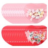 Yexiya 48 Pcs Valentine Gift Bags Heart Shaped Treat Bags Valentine Plastic Goodie Candy Container Resealable Jewelry Packaging Container Decoration for Holiday Gift Wrapping(Red, Pink,6.7 x 8 Inch) -