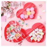 Yexiya 48 Pcs Valentine Gift Bags Heart Shaped Treat Bags Valentine Plastic Goodie Candy Container Resealable Jewelry Packaging Container Decoration for Holiday Gift Wrapping(Red, Pink,6.7 x 8 Inch) -