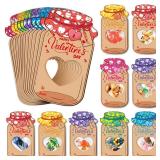 Duchong Valentines Day Cards for Kids Classroom, 60 Pack Candy Jar Valentines Greeting Cards With Treat Bag, DIY Valentine Exchange Cards for School, Ideal Valentine Day Gifts For Kids Boys Girls - Re