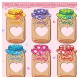 Duchong Valentines Day Cards for Kids Classroom, 60 Pack Candy Jar Valentines Greeting Cards With Treat Bag, DIY Valentine Exchange Cards for School, Ideal Valentine Day Gifts For Kids Boys Girls - Re