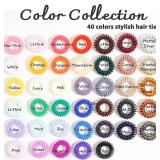 Spiral Hair Ties - 40Pcs Solid Colorful Phone Cord Ponytail Holder Spiral Elastic Coils for Women, Girls, Teens - High Stretch, No Crease, Waterproof, Works on All Hair Types - Retail: $7