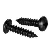 Mellewell #10 x 1 Pan Head Self Tapping Screw, Pan Head Sheet Metal Screws Wood Screws, Black Finish Stainless Steel 304 (18-8), 100 Pack - Retail: $10