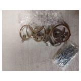 BlastHome Luxury Curtain Rings Premium Metal with Quiet, Smooth, Removable Nylon Inserts Pinhooks and Clips Included 1 1/2" Inside Diameter 18 Rings for Two Standard Curtains Brushed Nickel