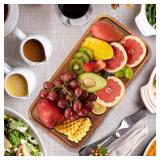 Small Wooden Serving Platters Acacia Charcuterie Boards Rectangle Wood Tray Home Decor Serving Cheese Board Appetizer Snack Plates Kitchen Dinner Platter for Food Dish Rectangular Cake Dessert Trays -