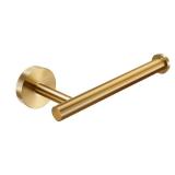 Gold Toilet Paper Roll Holder, EdenGrip SUS 304 Stainless Steel Round TP Hanger, Stylish Brushed Gold Toilet Paper Holder Wall Mount for Bathroom, Kitchen, Washroom - Retail: $10