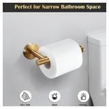 Gold Toilet Paper Roll Holder, EdenGrip SUS 304 Stainless Steel Round TP Hanger, Stylish Brushed Gold Toilet Paper Holder Wall Mount for Bathroom, Kitchen, Washroom - Retail: $10