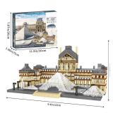 CSNRHG Paris Louvre Museum Model Building Blocks Set Micro Bricks World Famous Architecture Educational Toys for Kids Adults 3377 Piece Birthday - Retail: $29