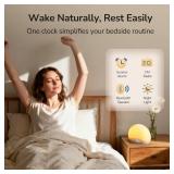 HOUSBAY Sunrise Alarm Clock Radio for Bedroom Wake Up Naturally with Gentle Light & Nature Sounds, Relax with Bluetooth Speaker & Night Light - Retail: $60