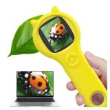 Ashfly Kids Magnifying Glass Educational Science Kit - Mini LED Pocket Microscope for Kids(5-10 Years) - Durable Design - Ideal Gift for Girls (Yellow) - Retail: $10