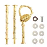 Happy Will 3 Tier 14" Heavy Metal Cake Stand Holder Fruit Plate Stand Fitting Hardware Rod (Golden_Leaves) - Retail: $8