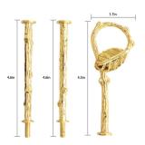 Happy Will 3 Tier 14" Heavy Metal Cake Stand Holder Fruit Plate Stand Fitting Hardware Rod (Golden_Leaves) - Retail: $8