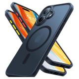 TORRAS Magnetic Shockproof for iPhone 16 Case,18N Mighty Magnetic, 12FT Military Grade Drop Tested, Fit for MagSafe, Protective Hard Back Plastic Slim Phone Case for iPhone 16 6.1", Black Titanium - R