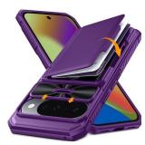 CENMASO for Google Pixel 10 Pro Case/Pixel 10 Case with Card Holder RFID Blocking & Sliding Camera Cover & Kickstand Full-Body Shockproof Wallet Phone Case for Pixel 10/10 Pro (Purple) - Retail: $18