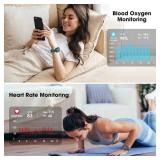 Fitness Tracker, Fitness Watch with Blood Oxygen, Heart Rate Monitor, Steps Calories Counter, Sleep Monitor, Pedometer IP68 Waterproof, Smart Watch for Android iPhones - Retail: $18
