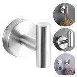 Unifizz Heavy Duty No-Drill Stainless Steel Suction Cup Coat Hooks Bathroom and Kitchen Towel Hooks, Brushed Silver, Strong Suction Hold, Removable, Supports Up to 5kg, Minimalist Modern Design