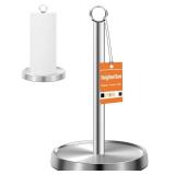 Paper Towel Holder Countertop, Stainless Steel, Weighted Base, Paper Towel Stand Holder for Kitchen Bathroom Farmhouse Essentials Decor Accessories, Silver - Retail: $10