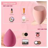 DUAIU 4 Pcs Makeup Sponge Set Beauty Sponge Foundation Blending Sponge, Flawless for Liquid, Cream, and Powder, Multi-colored Makeup Sponges with Storage Box - Retail: $6