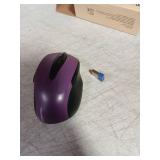 TECKNET Wireless Mouse, 2.4G Ergonomic Optical Mouse, Computer Mouse for Laptop, PC, Computer, Chromebook, Notebook, 6 Buttons, 24 Months Battery Life, 2600 DPI, 5 Adjustment Levels - Purple - Retail: