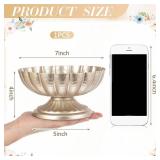 Ninehaoou 2 Pcs Metal Compote Bowl for Centerpiece Flower Holder Small Compote Vase Indoor Outdoor Flowers Fruits Plant for Christmas Wedding Home Party Decoration (Medium,Silver) - Retail: $33