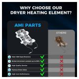 Dryer Heating Element Compatible with Samsung dryer DV42H5000EW/A3 DV45H7000EW/A2 DV48H7400EW/A2 DV40J3000EW/A2 DVE50M7450W/A3 DV42H5200EW/A3 By AMI PARTS - Retail: $23