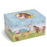 Jewelry Box for Girls by Jewelkeeper - Barn Design Musical Jewelry Box with Spinning Horse Doll - Pony Stuff for Girls, Horse Gift for Kids, Equestrian Keepsake for Ages 2 Up - Home on The Range Tune 