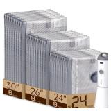 Vacbird 24 Pack Vacuum Seal Bags for Clothing Travel with Rechargeable air Pump, Carry-on Size Compression Packing Bags for Luggage and Suitcase, Space Saver for Clothes - Retail: $55