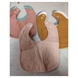 POIKSHARK 6-Pack Muslin Baby Bibs for Unisex Boys Girls, Solid Colors, Soft Cotton Baby Drool Bibs, Drooling and Teething Bibs for Infant, Newborn - Neutral - Retail: $10