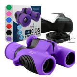 Think Peak Purple Binoculars Science Toy for Kids Ages 3-12 Years - Real Compact Outdoor Adventure & STEM Educational Nature Hiking Explorer for Bird Watching, Camping Childrens Birthday Gift - Retail