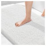 Yimobra Bathroom Rugs Non Slip Washable 36x24, Ultra Soft and Water Absorbent Bath Mats, Plush Fluffy Shower Mat Outside, Luxury Microfiber Thick Carpet Matts for Bathroom Floor/Tub, Off White - Retai