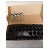 Asherxin 1oz Clear Glass Vials with Lid 40pcs 30ml Screw Caps Sample Bottle with 2 Extra Long Scaled Glass Droppers & 32 Colorful Lables for Essential Oil