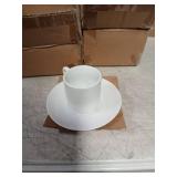 Klikel Espresso Cup And Saucer Set - White Cappuccino Demitasse - Small Coffee Cups For Cuban Coffee or Italian Espresso - Set Of 6