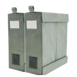 Foldable Bed Sheets Set Organizers and Storage, Nonwoven Bed Sheet Storage Box with Window and Label, Multipurpose Space Saving Bedding Container for Blankets Clothing Quilts - Retail: $15