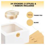 RACETOP 24pcs Cake Boxes with Window, 10x10x5 Inches White Bakery Boxes, Cookie Dessert Boxes, Pastry Box, Square Cardboard Cake Box for Cake, Birthday Party, Donuts, Wedding - Retail: $22