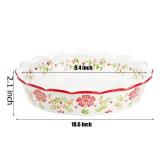Coloch 2 Pack Ceramic Pie Plate for Baking with Fluted Rim, 9 Inch Round Pie Dish Colorful Floral Pies Pan Deep Quiche Baking Dish for Dessert, Pies, Quiche, Dishwasher and Microwave Oven Safe - Retai
