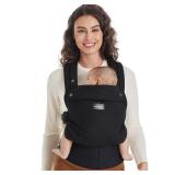 Momcozy Baby Carrier - Ergonomic, Cozy and Lightweight Carrier for 7-45lbs, Effortless to Put On, Ideal for Hands-Free Parenting, Enhanced Lumbar Support, Purehug for Infant to Toddler, Black - Retail