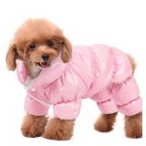 AOFITEE Dog Winter Coat, Waterproof Dog Jacket, Fullbody Dogs Winter Coat Snowsuit, Windproof Puppy Puffer Jacket Snow Suit with Legs, Pet Fleece Vest, Cold Weather Coats for Small Dogs, Pink XXL - Re