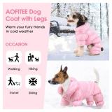 AOFITEE Dog Winter Coat, Waterproof Dog Jacket, Fullbody Dogs Winter Coat Snowsuit, Windproof Puppy Puffer Jacket Snow Suit with Legs, Pet Fleece Vest, Cold Weather Coats for Small Dogs, Pink XXL - Re